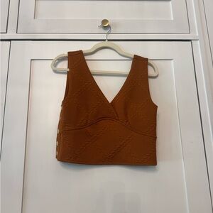 Anthropologie Maeve Textured Top - Brown